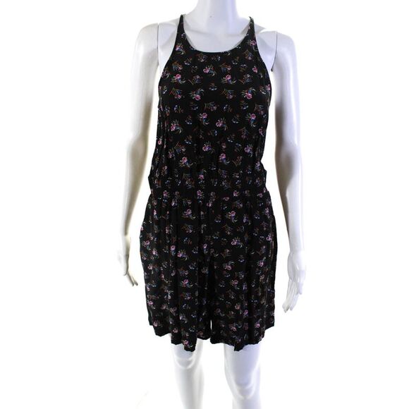 Thakoon Collective Womens Watercolor Floral Jumpsuit Black Size 8 13470178 - Picture 1 of 5